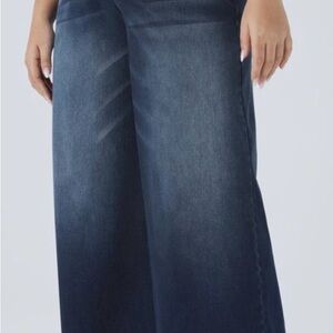 Halara Flex™ High Waisted Pockets Baggy Wide Leg Washed Casual Plus Size Jeans